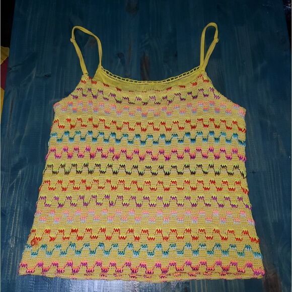 Free People S Crochet & Lace Tank Top Yellow  - Medium - Picture 5 of 8